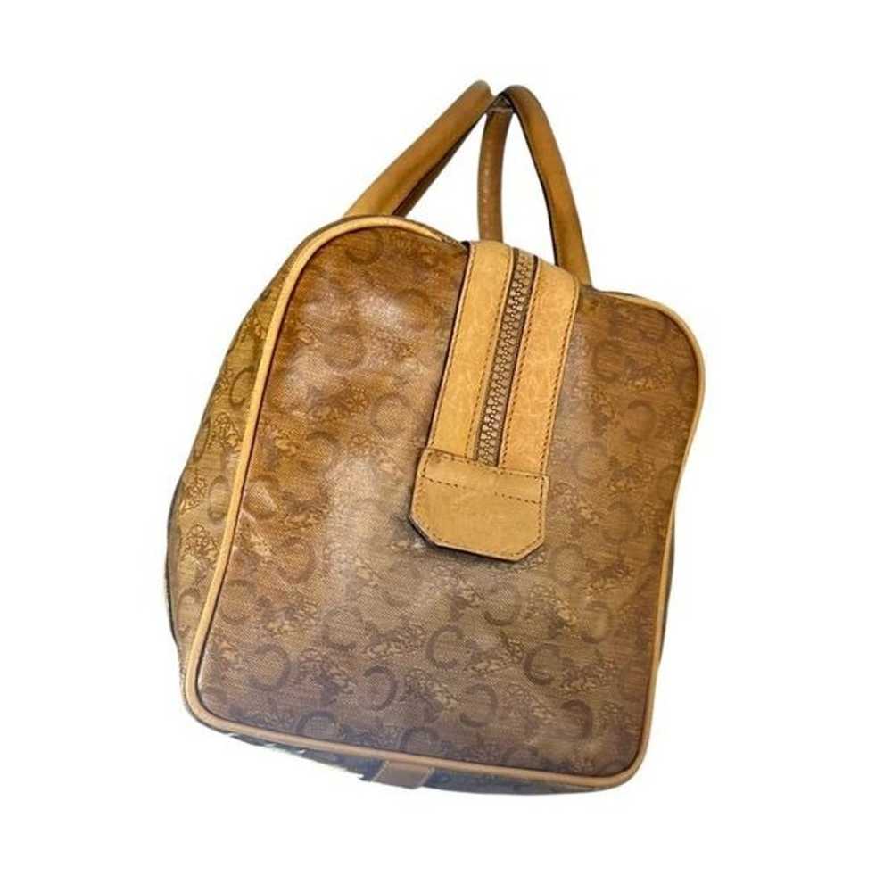 Celine Authentic Tan and Brown Vintage Canvas Lea… - image 7