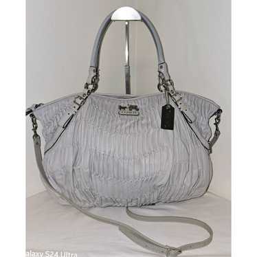 Coach Madison Sophia Bag Gathered Pearl Grey Leat… - image 1