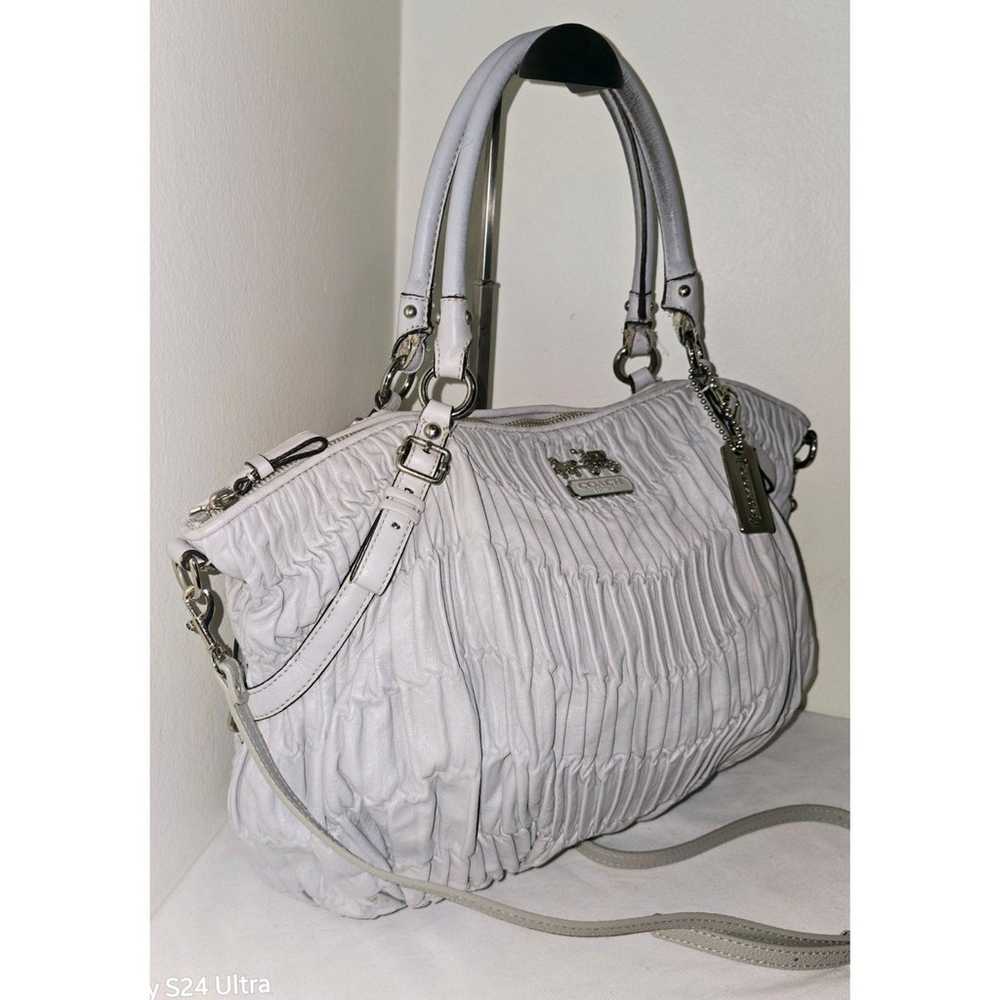 Coach Madison Sophia Bag Gathered Pearl Grey Leat… - image 4