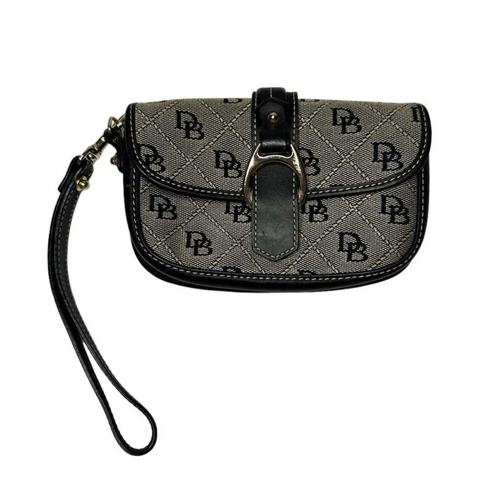 Dooney & Bourke Black Gray Canvas Leather D&B Log… - image 1