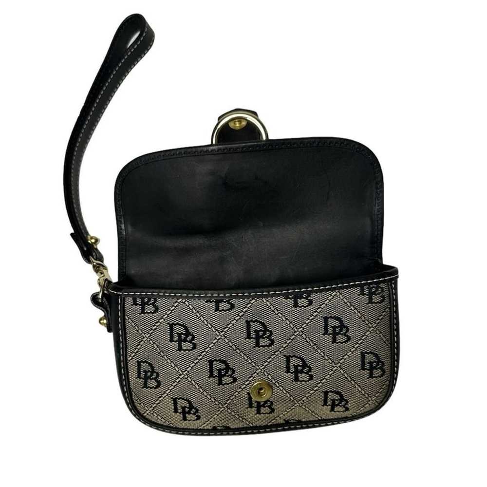 Dooney & Bourke Black Gray Canvas Leather D&B Log… - image 2