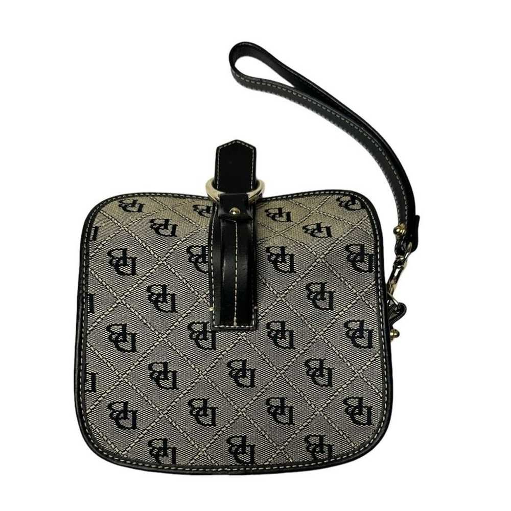 Dooney & Bourke Black Gray Canvas Leather D&B Log… - image 3