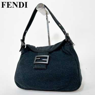 FENDI Mamma Bucket Shoulder Bag Cotton Black