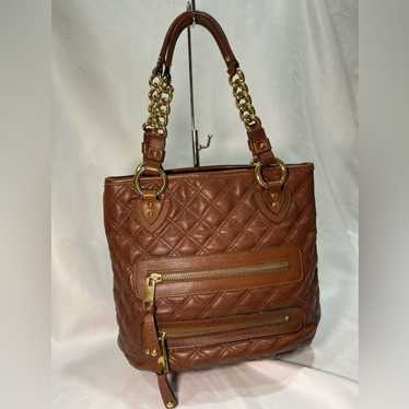 Marc Jacobs Brown Quilted Leather Gold Chain Tote