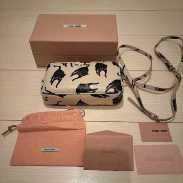 Try-on only MIUMIU Miu Miu ☆ Madras Cat Pattern Po