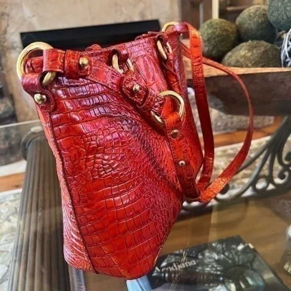 ️Brahmin Mini Arno Vida Spicy Orange Crocodile Em… - image 3