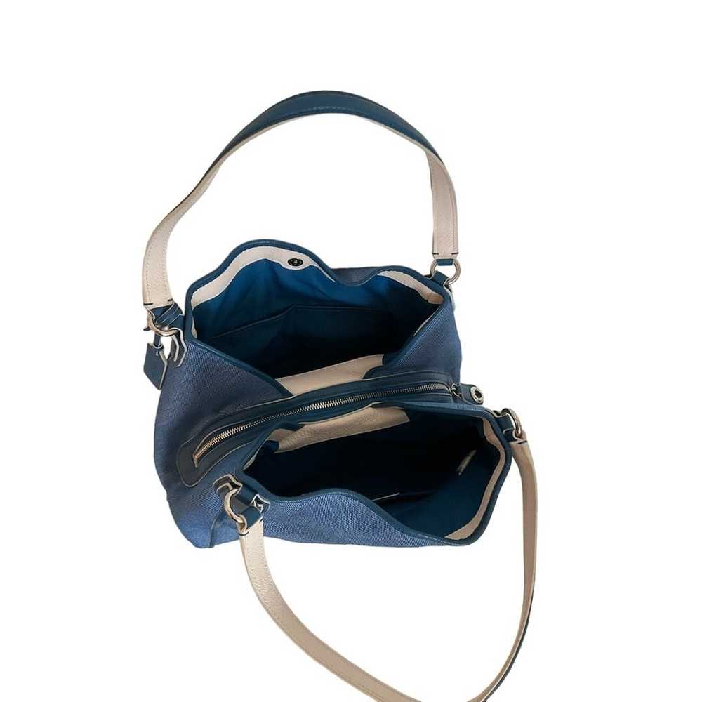 Coach tote horse carriage denim blue Edie hobo Pu… - image 4