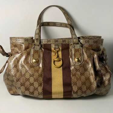 GUCCI Monogram Medium Brown Crystal Coated Canvas… - image 1