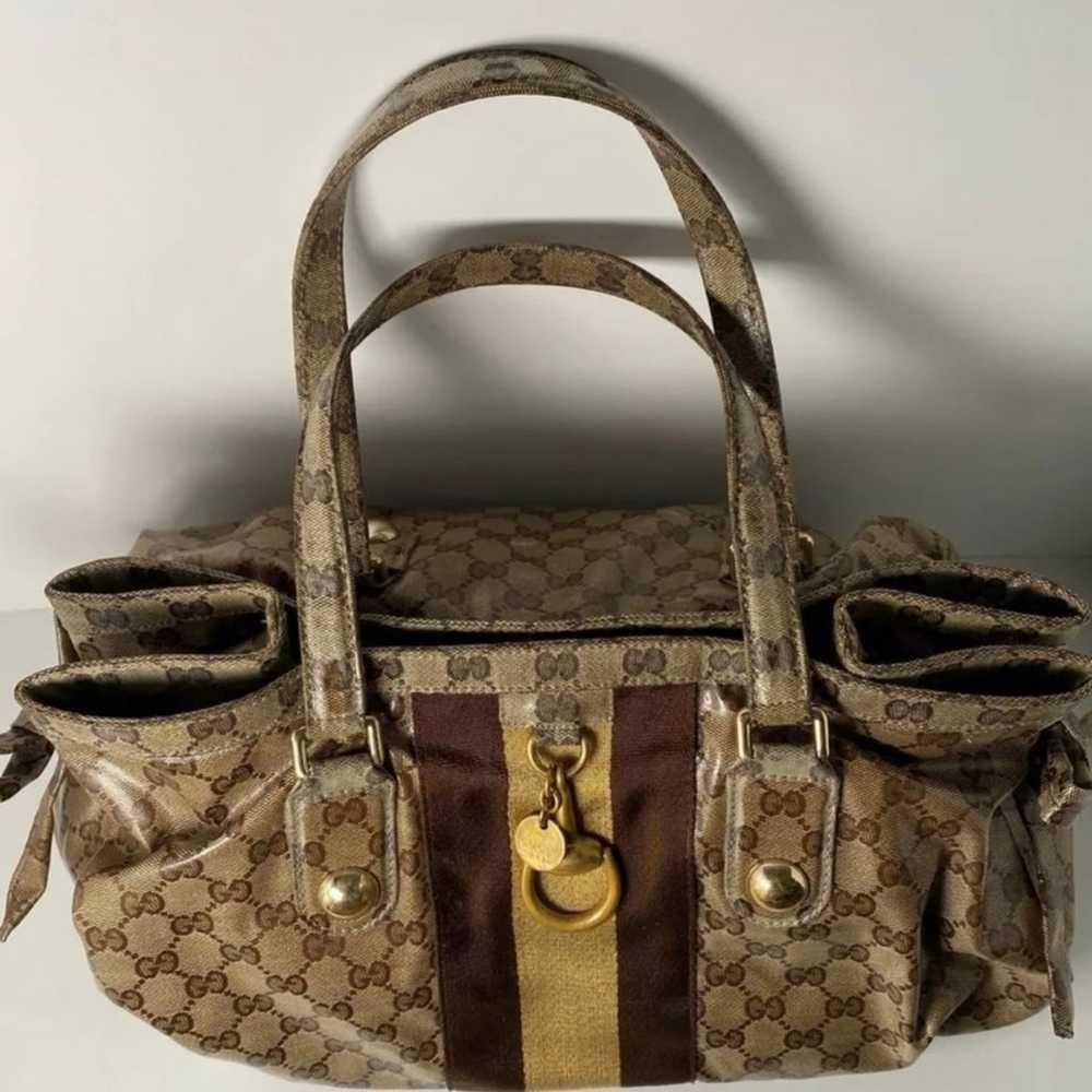 GUCCI Monogram Medium Brown Crystal Coated Canvas… - image 2