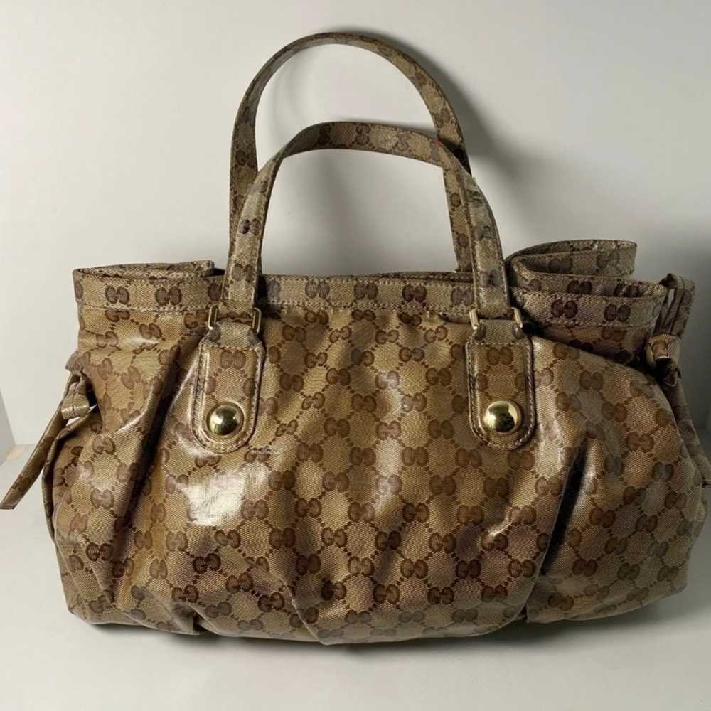 GUCCI Monogram Medium Brown Crystal Coated Canvas… - image 3