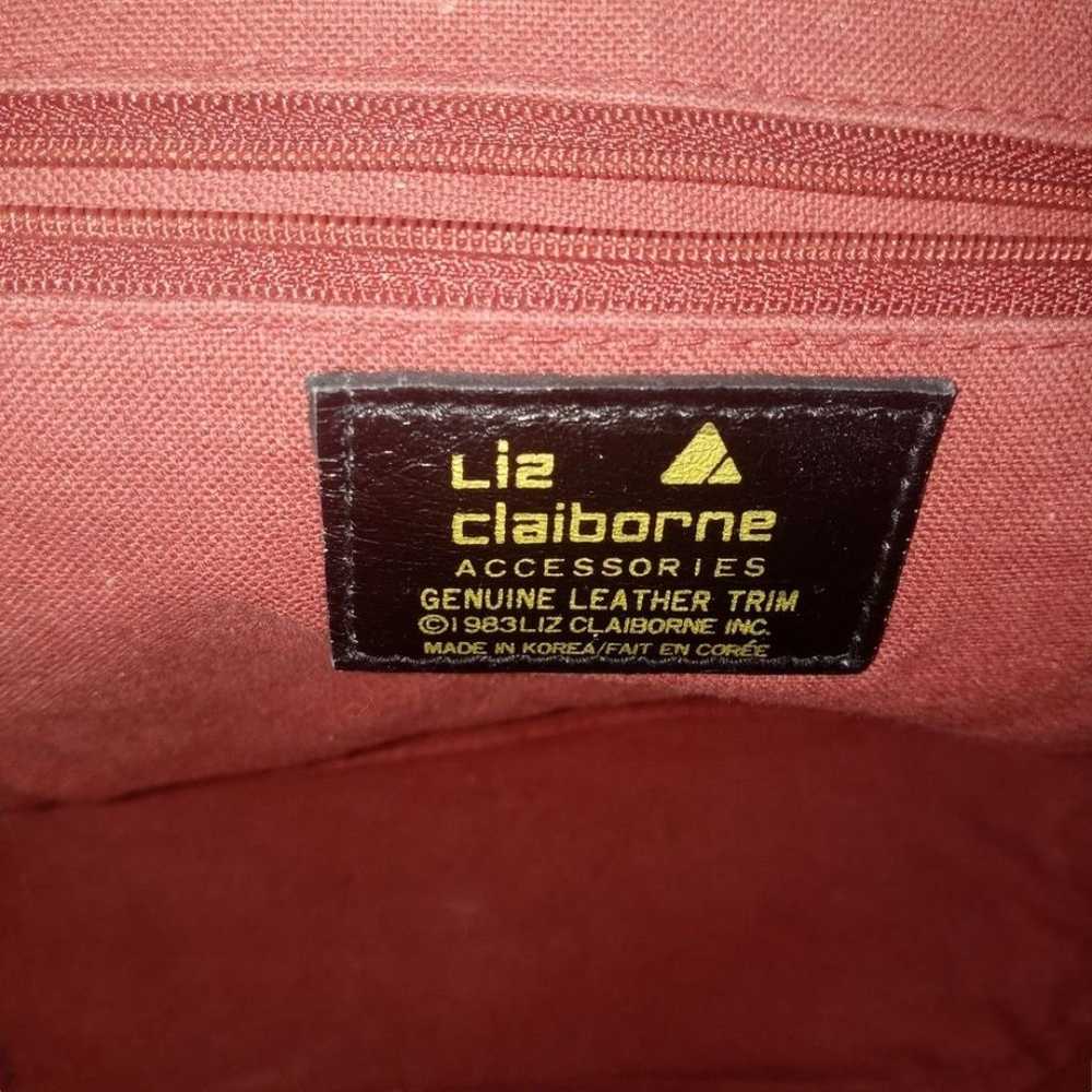 Vintage 1983 Red Liz Claiborne Signature Logo Sat… - image 8