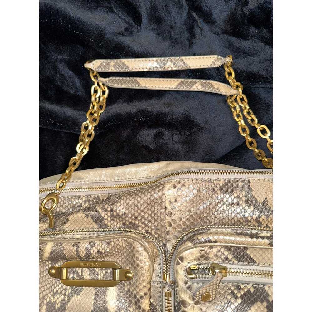 VINTAGE ONE OF A KIND JIMMY CHOO HUGE PYTHON & LE… - image 12