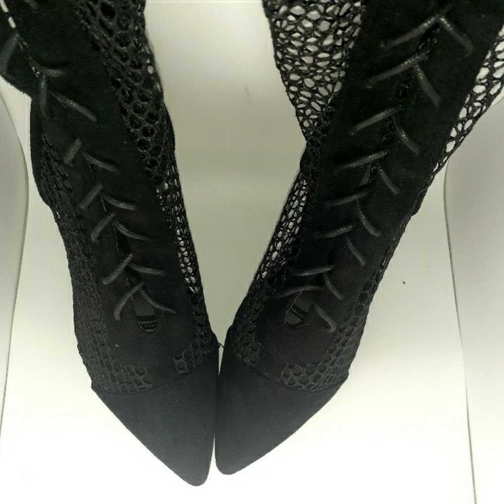 Black Mess High Heel knee Boots SZ8 - image 4