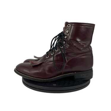 Justin Kiltie Tassle Oxblood Roper Leather Boots S