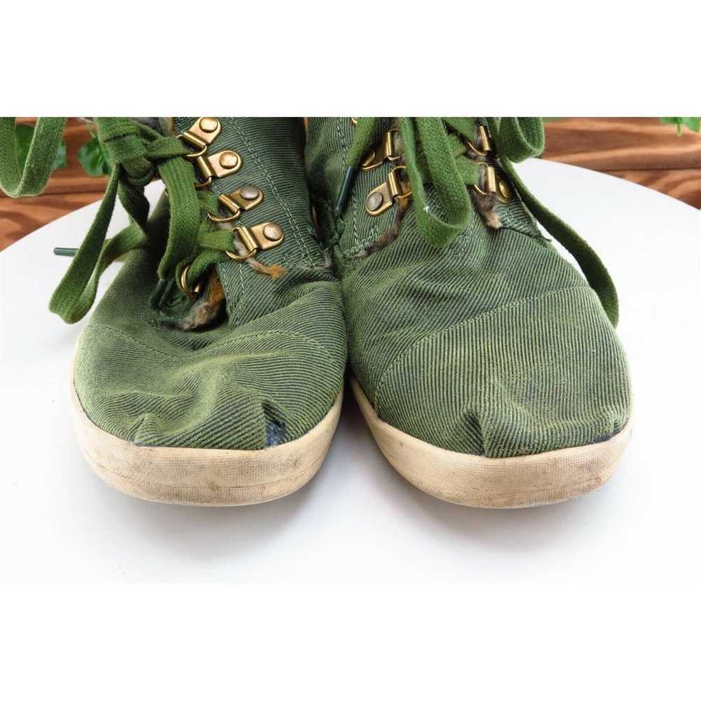 Toms Boot Sz 9 M Short Boots Green Fabric Women - image 2