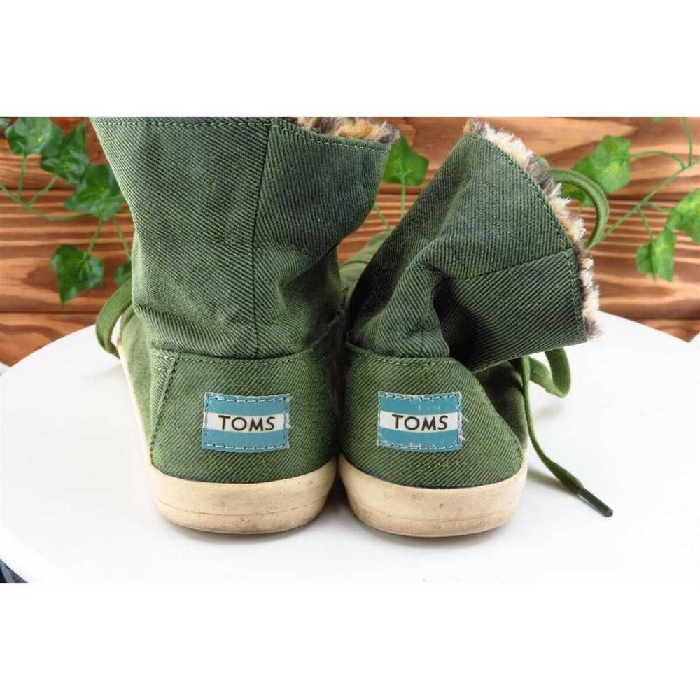 Toms Boot Sz 9 M Short Boots Green Fabric Women - image 5