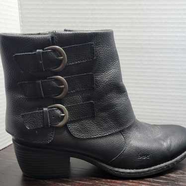 BOC Born Ankle Boots Womens 10 Black Leather Zip … - image 1