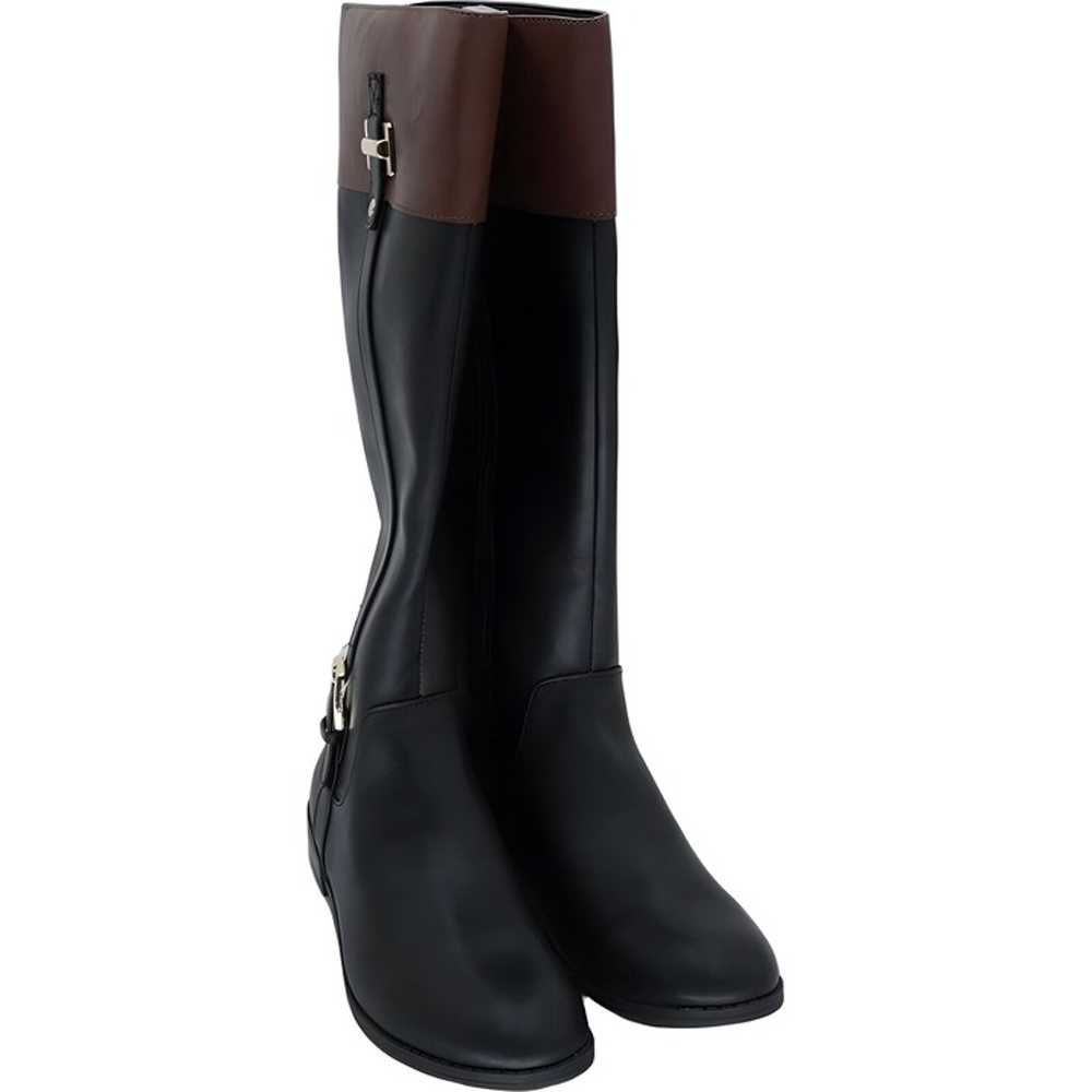 Karen Scott Deliee Riding Boots Black Cognac Flaw… - image 1