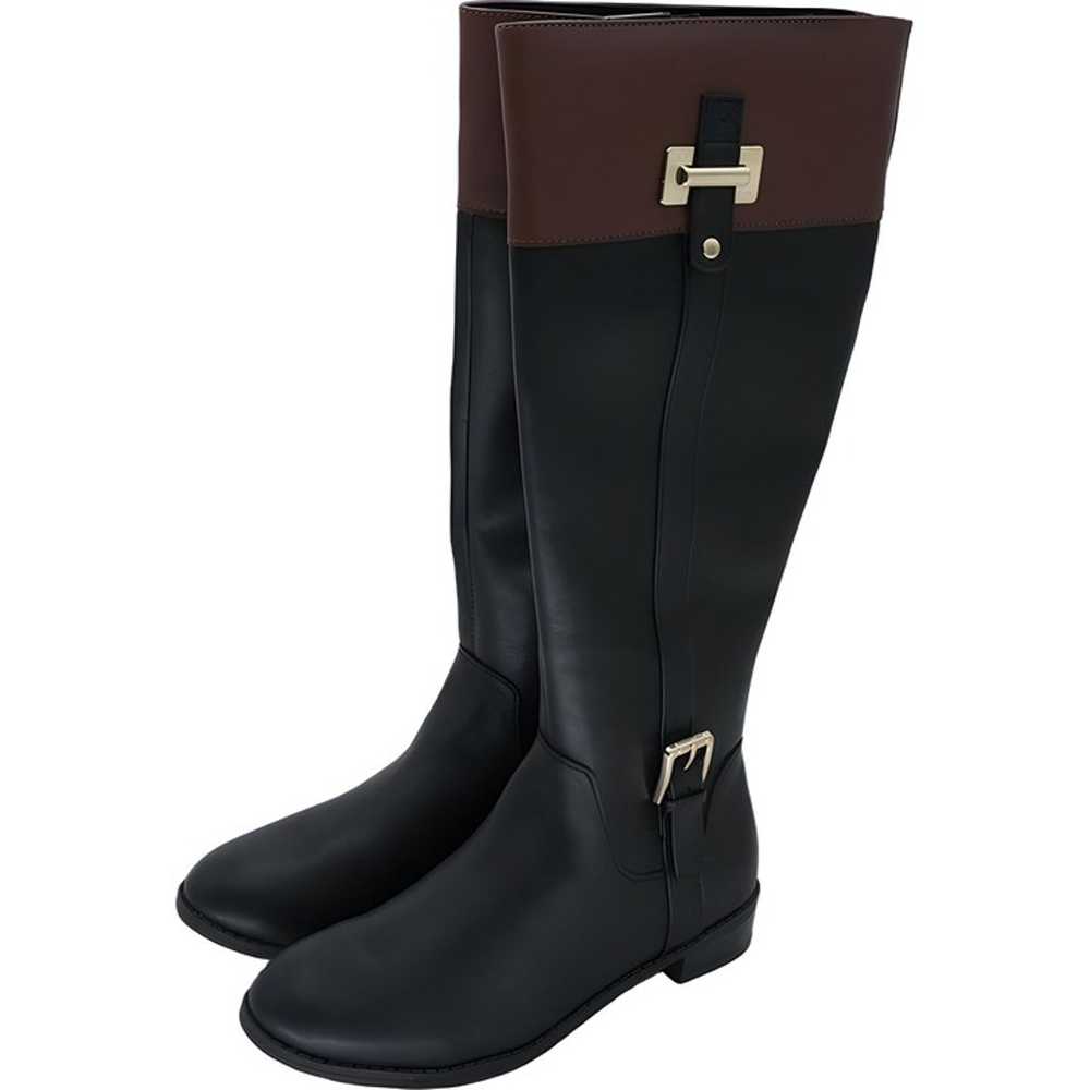 Karen Scott Deliee Riding Boots Black Cognac Flaw… - image 2