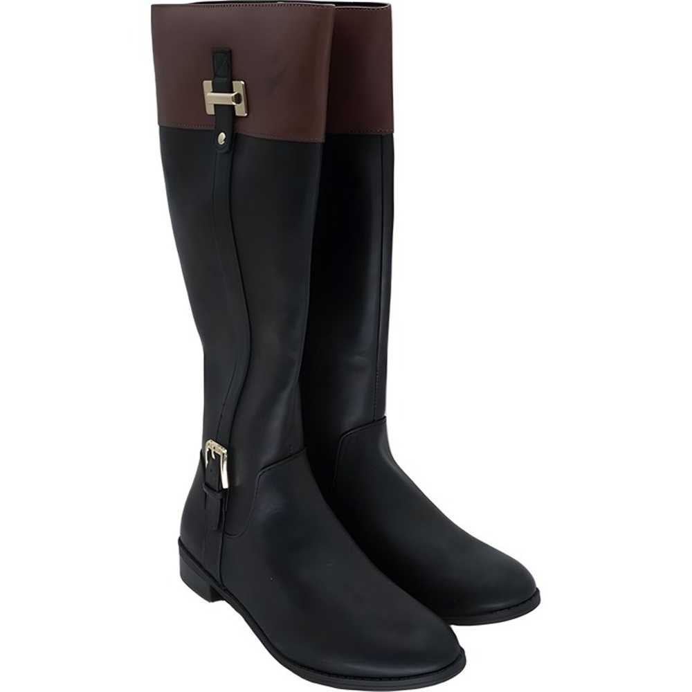 Karen Scott Deliee Riding Boots Black Cognac Flaw… - image 4