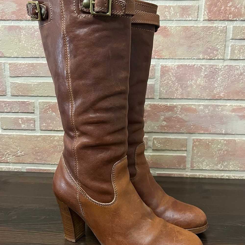 Coach Maxene Knee High Heeled Boots Whiskey Brown… - image 1