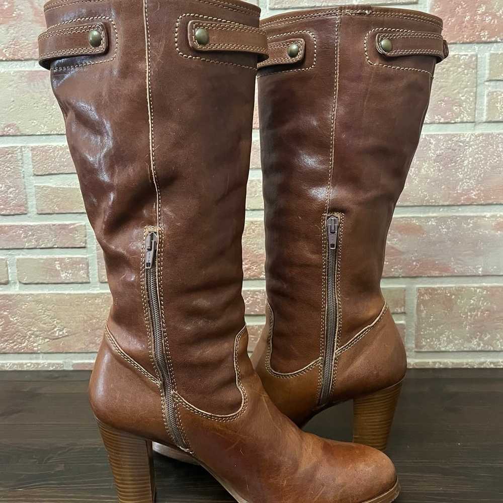 Coach Maxene Knee High Heeled Boots Whiskey Brown… - image 5