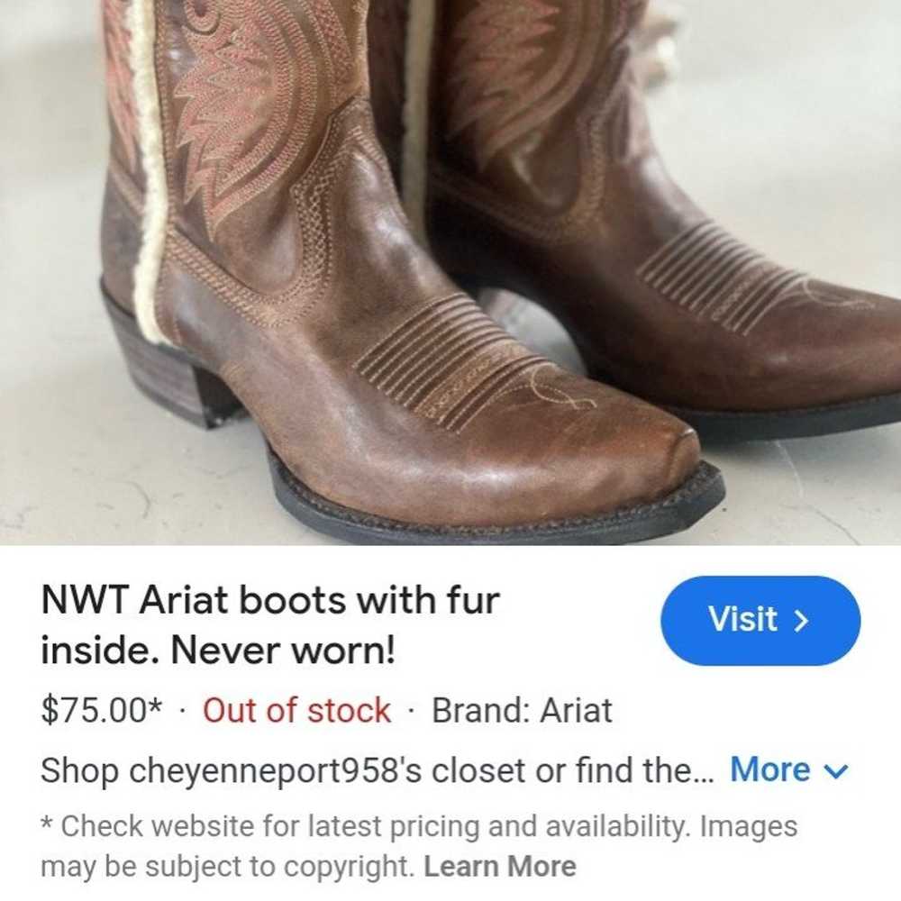 Ariat leather and sheep skin boots, 6m, like new - image 9