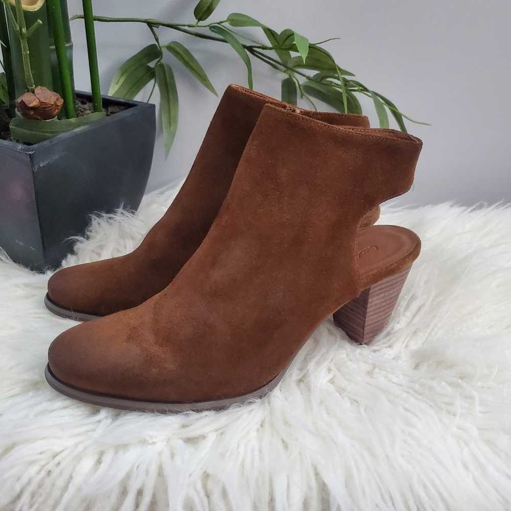 Chocolat Blu Brown Haaz Suede Sling Chunky Heel B… - image 3