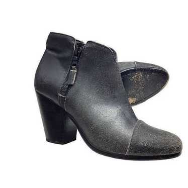 Rag & Bone Margot Black Distressed Leather Booties - image 1