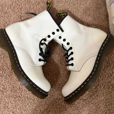 White dr marten boots