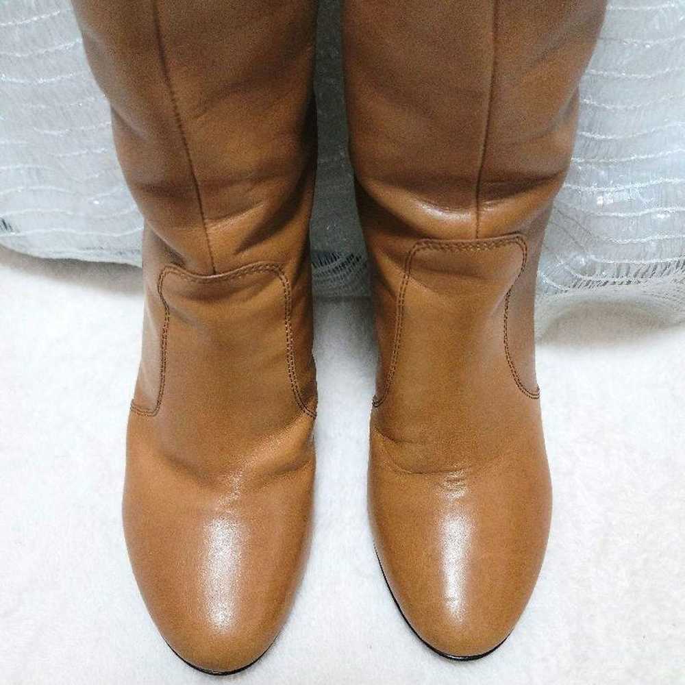 DIANA Leather Long Boots Camel Round Toe 24cm - image 2