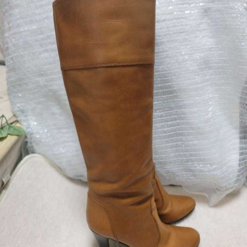 DIANA Leather Long Boots Camel Round Toe 24cm - image 4