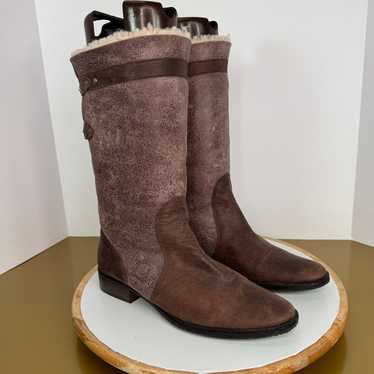 Matisse Parker Brown Leather Mid-Calf Plush Shear… - image 1