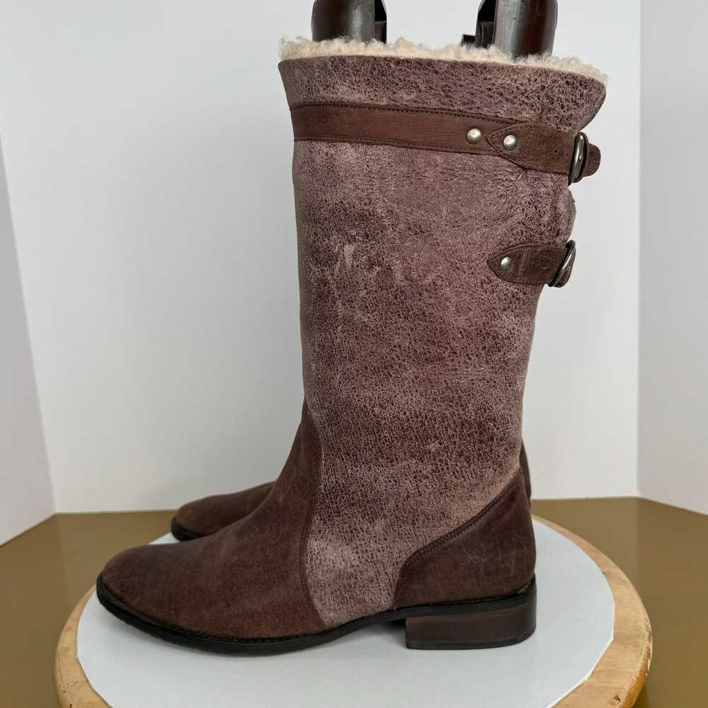 Matisse Parker Brown Leather Mid-Calf Plush Shear… - image 3