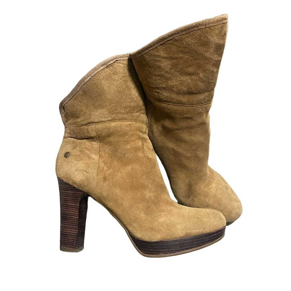 Ugg Dandylion Suede Heeled Boots Women's Size 9 - image 1