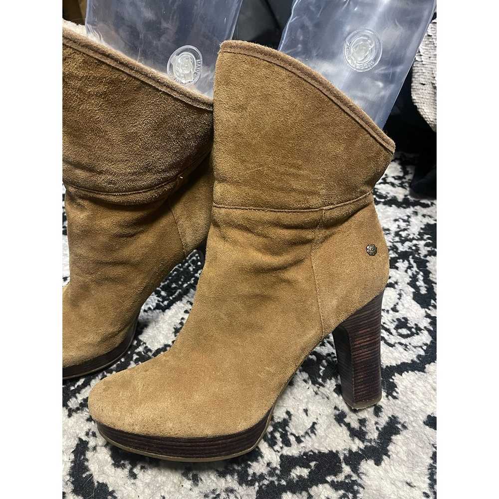 Ugg Dandylion Suede Heeled Boots Women's Size 9 - image 2