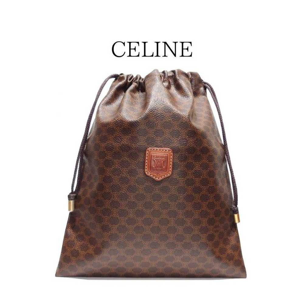 Vintage Céline Macadam Drawstring Pouch Bag Brown - image 1