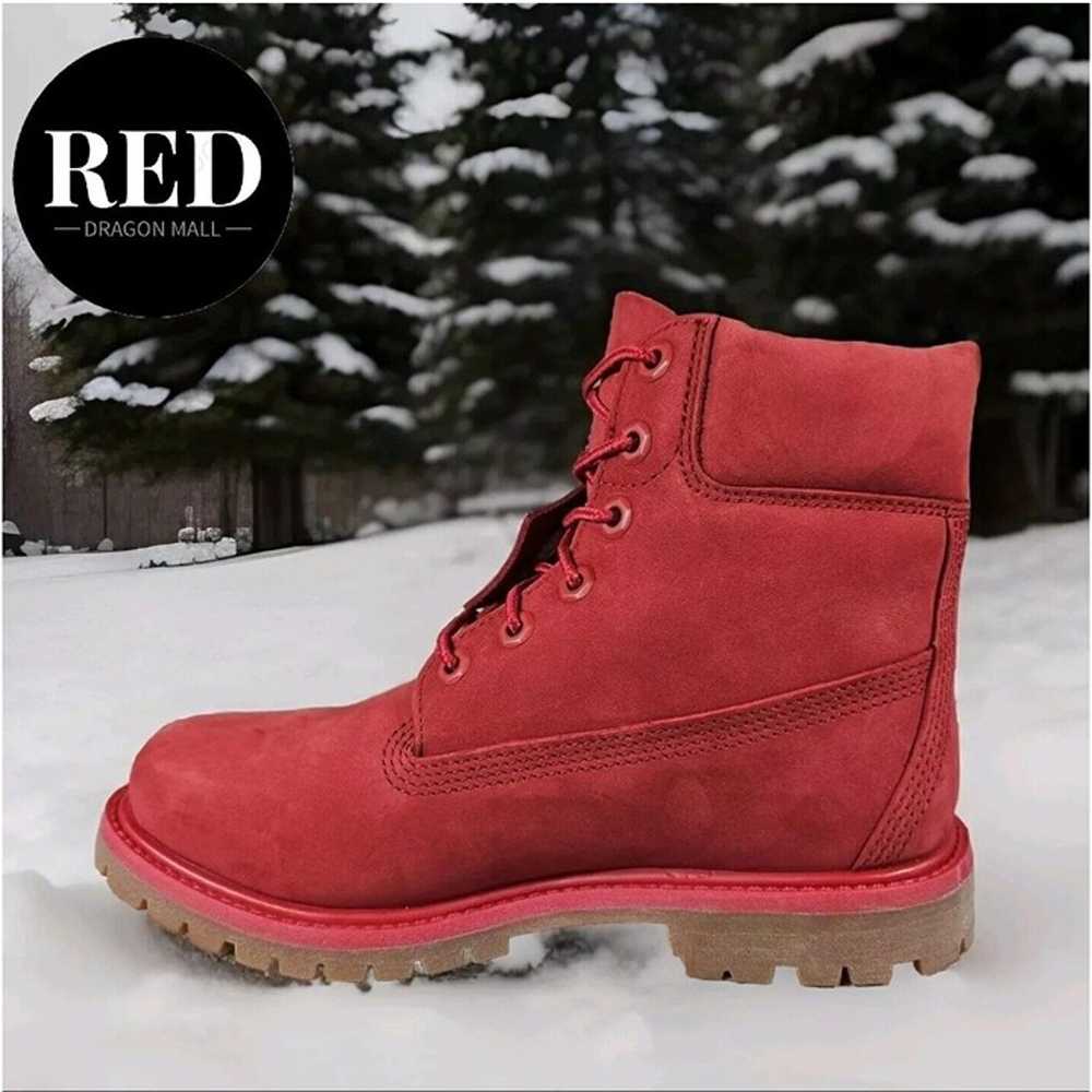 Timberland 6 Inch Ruby Red Premium Waterproof Boo… - image 10