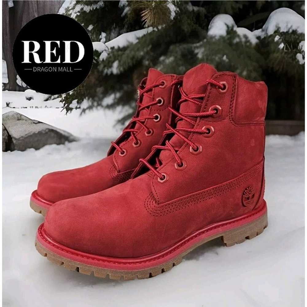 Timberland 6 Inch Ruby Red Premium Waterproof Boo… - image 1