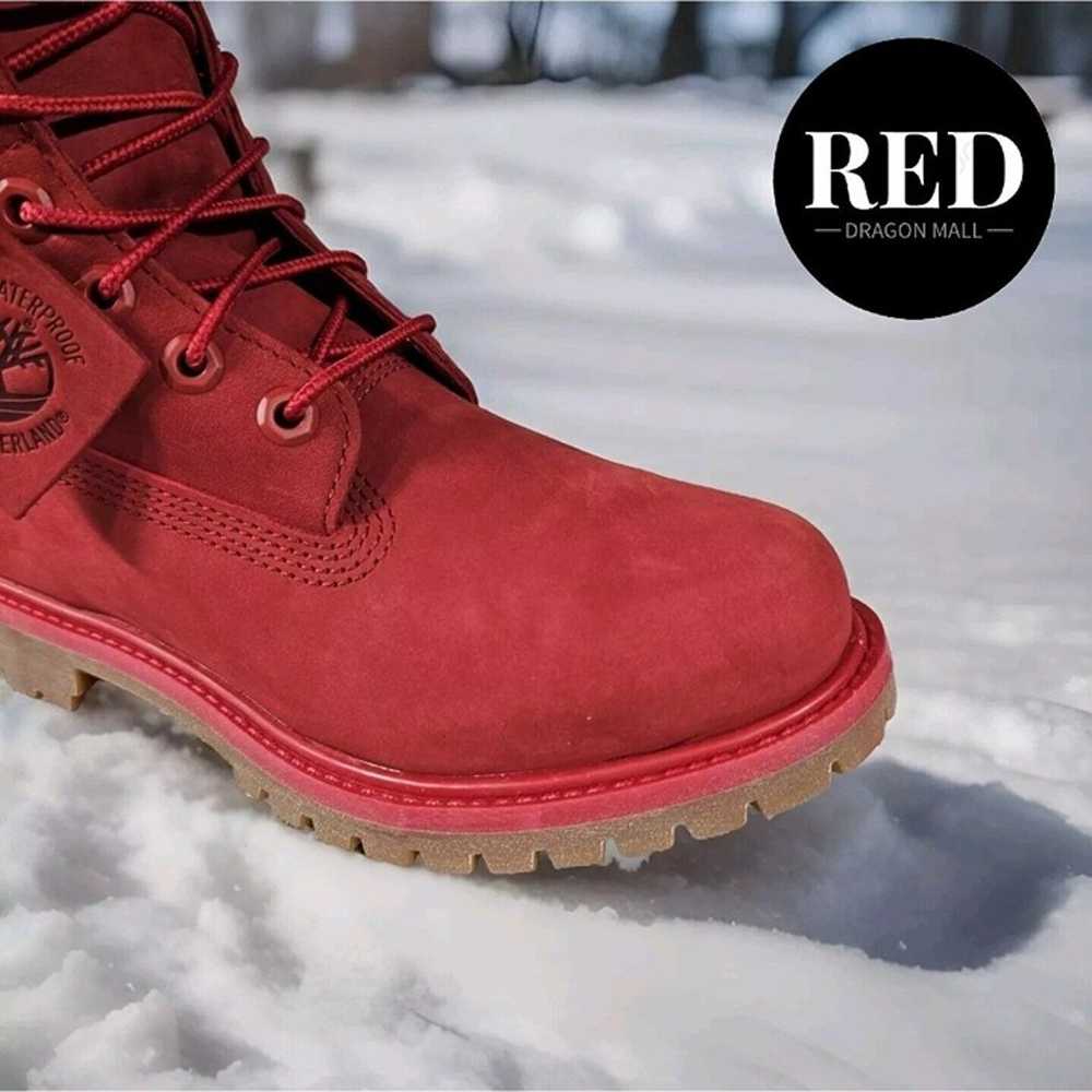 Timberland 6 Inch Ruby Red Premium Waterproof Boo… - image 2