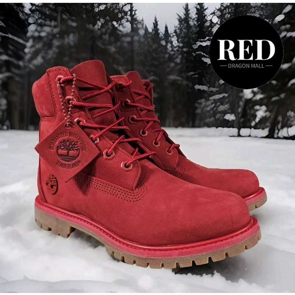 Timberland 6 Inch Ruby Red Premium Waterproof Boo… - image 3