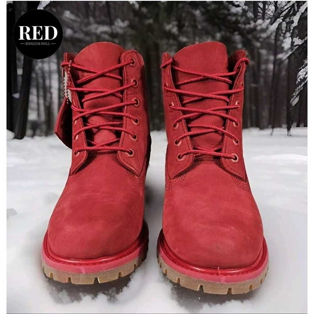 Timberland 6 Inch Ruby Red Premium Waterproof Boo… - image 4