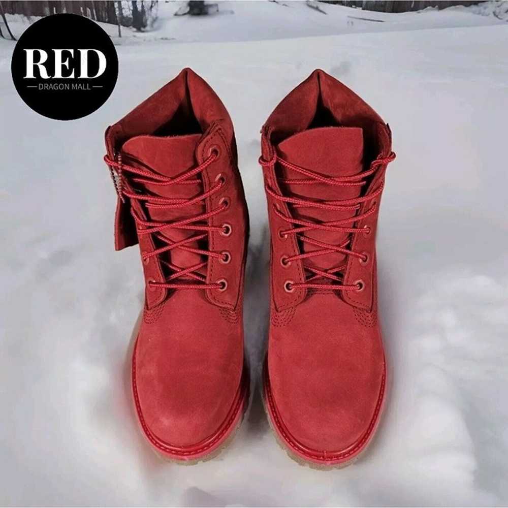 Timberland 6 Inch Ruby Red Premium Waterproof Boo… - image 6