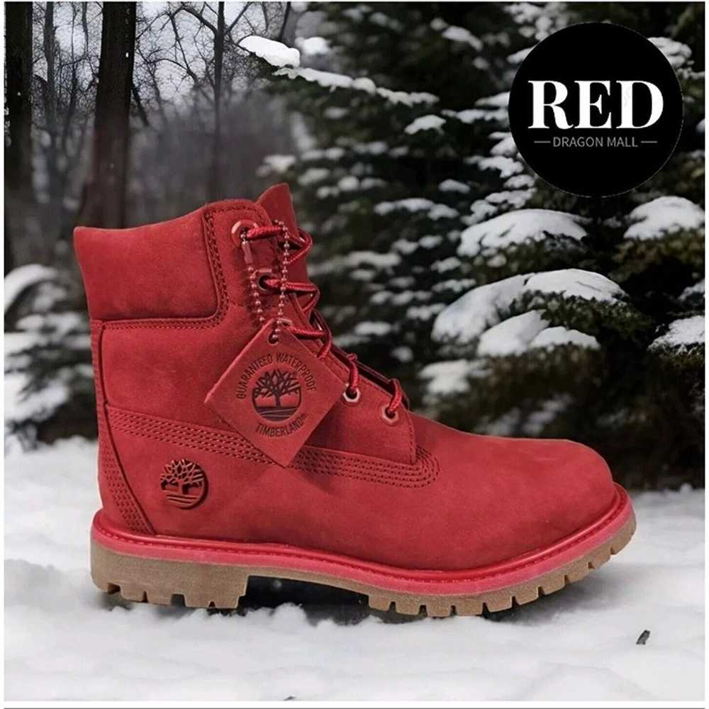 Timberland 6 Inch Ruby Red Premium Waterproof Boo… - image 8