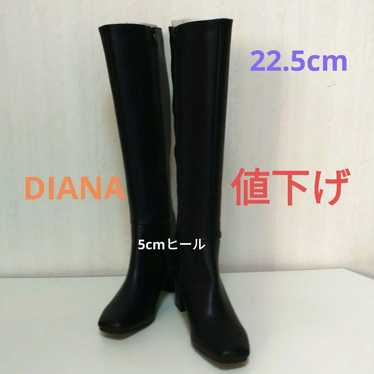 DIANA Black Long Boots 22.5cm Heel 5cm