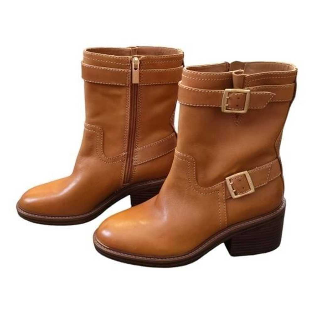 Vince Camuto Leather Buckle Moto Boot Vergila Bro… - image 2