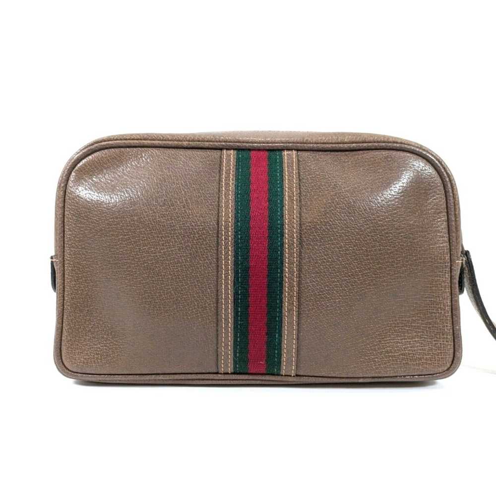 Authentic Vintage Gucci Brown Leather Clutch Purs… - image 4