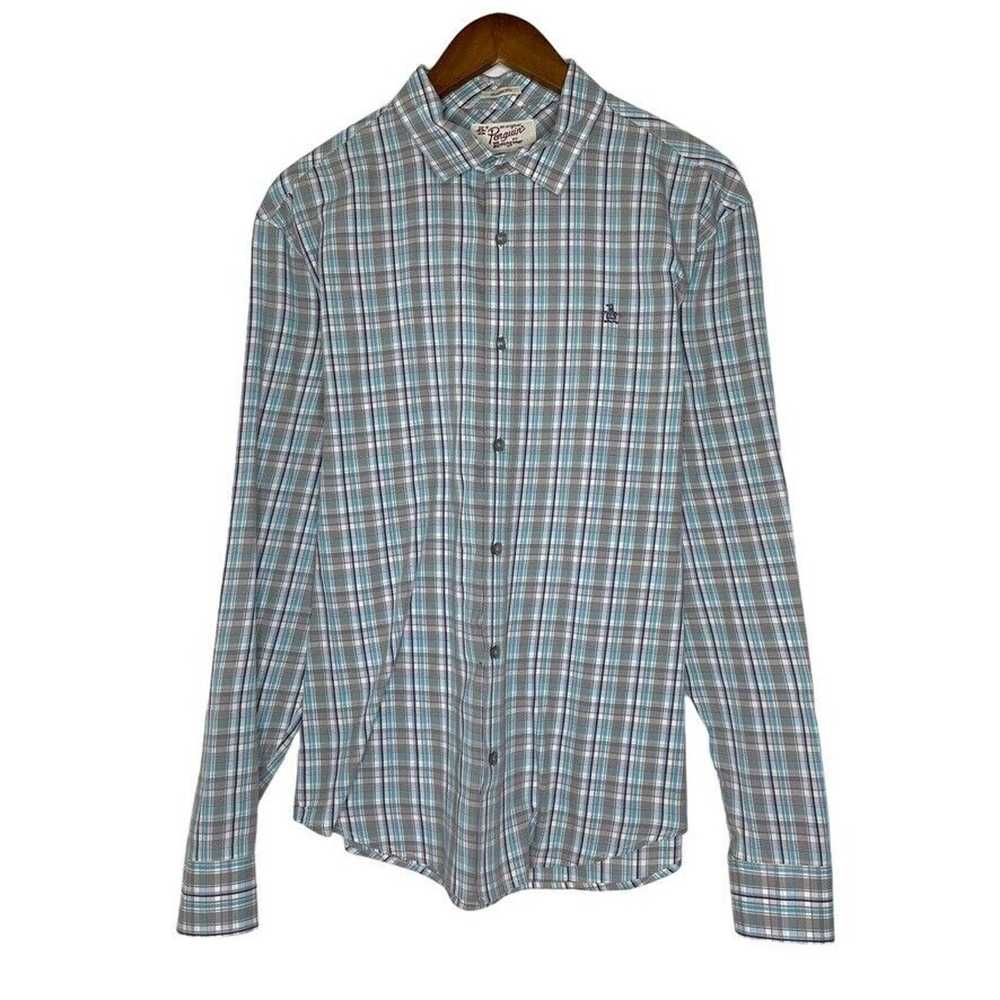 Original Penguin Penguin Original Blue Plaid Long… - image 1