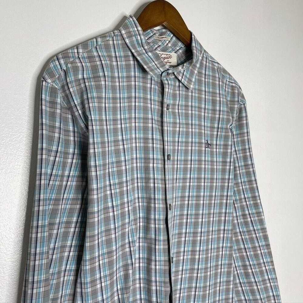 Original Penguin Penguin Original Blue Plaid Long… - image 3