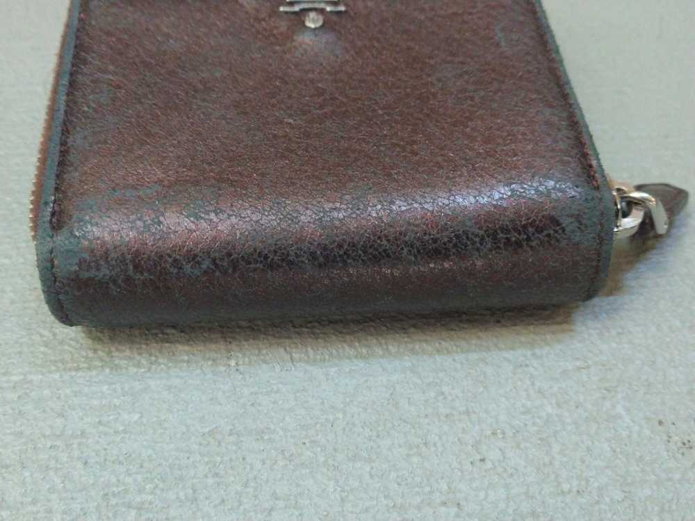 Prada × Vintage Prada Wallet Metallic Brown Leath… - image 2